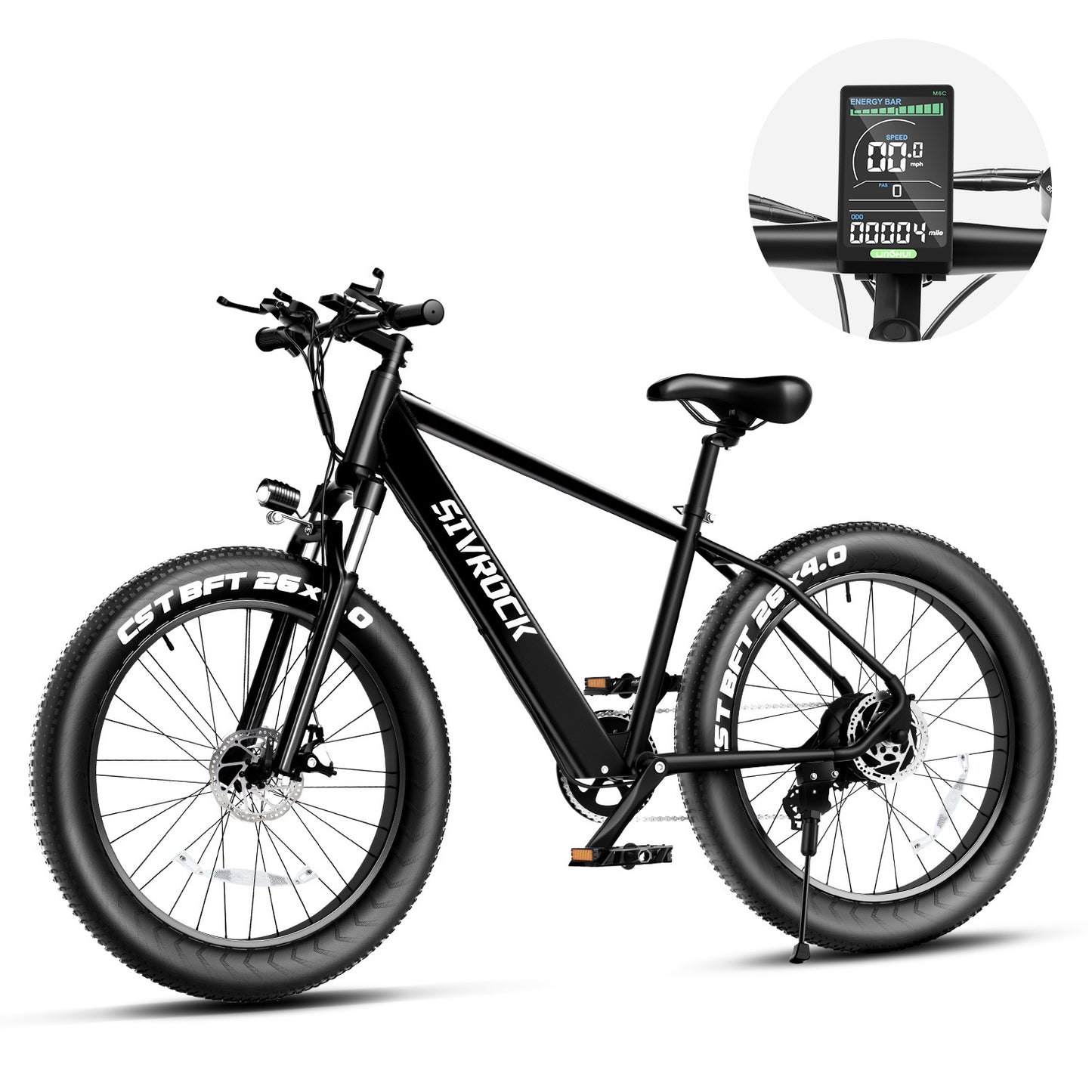 Electric Bike For Adults, 26 X 4.0 Inches Fat Tire Electric Mountain Bicycle, 1000W Motor 48V 15Ah Ebike For Trail Riding, Excursion And Commute, UL And GCC Certified