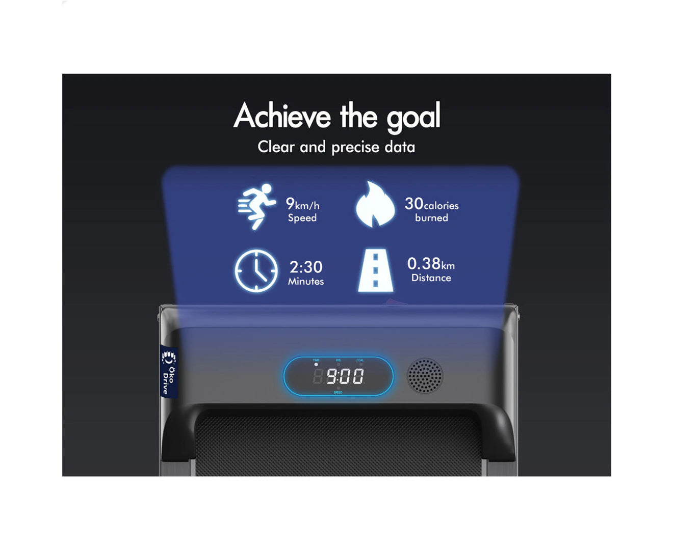 Treadmill Electric Walking Pad Home Office Gym Fitness W/ Smart Watch