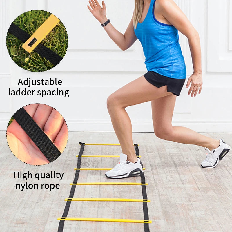 1 Set of Soccer Speed Quickness Agility Training Set Agility Ladder, (19.6 Ft Long with 12 Rungs)