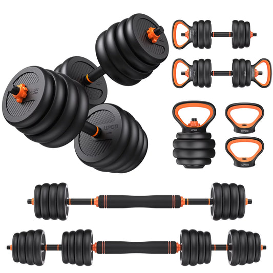 Adjustable Dumbbells, 70Lbs Free Weight Set with Connector, 6 In1 Dumbbells Set as Barbell, Kettlebells, Push up Stand, Fitness Exercises for Home Gym Suitable Men/Women