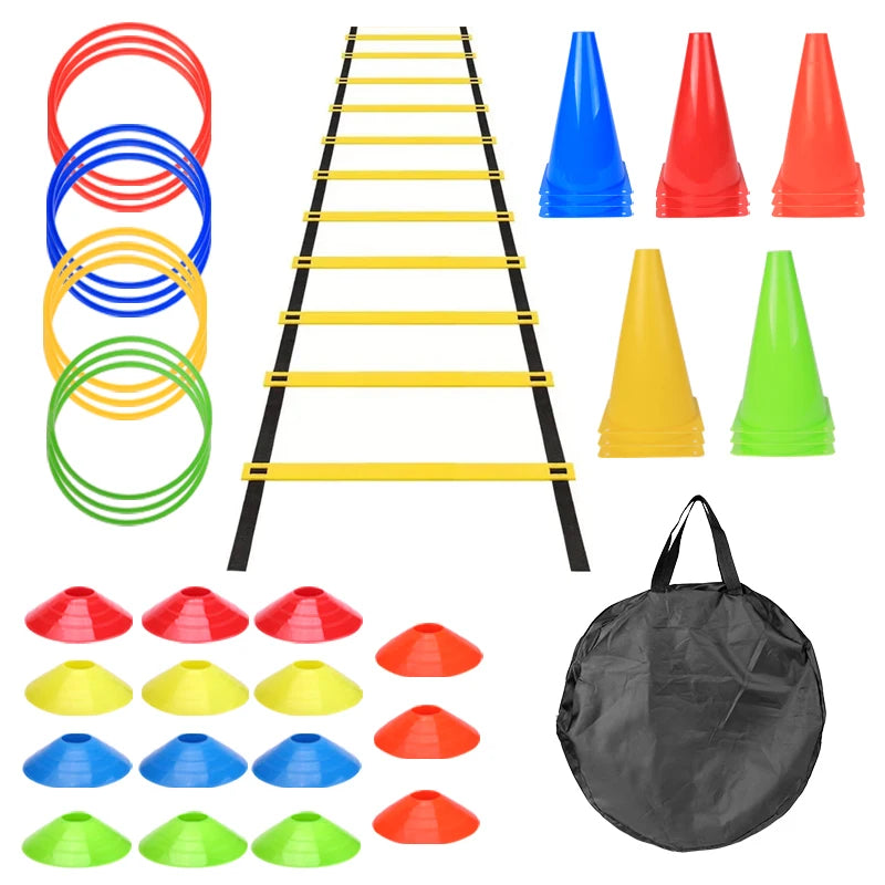 1 Set of Soccer Speed Quickness Agility Training Set Agility Ladder, (19.6 Ft Long with 12 Rungs)