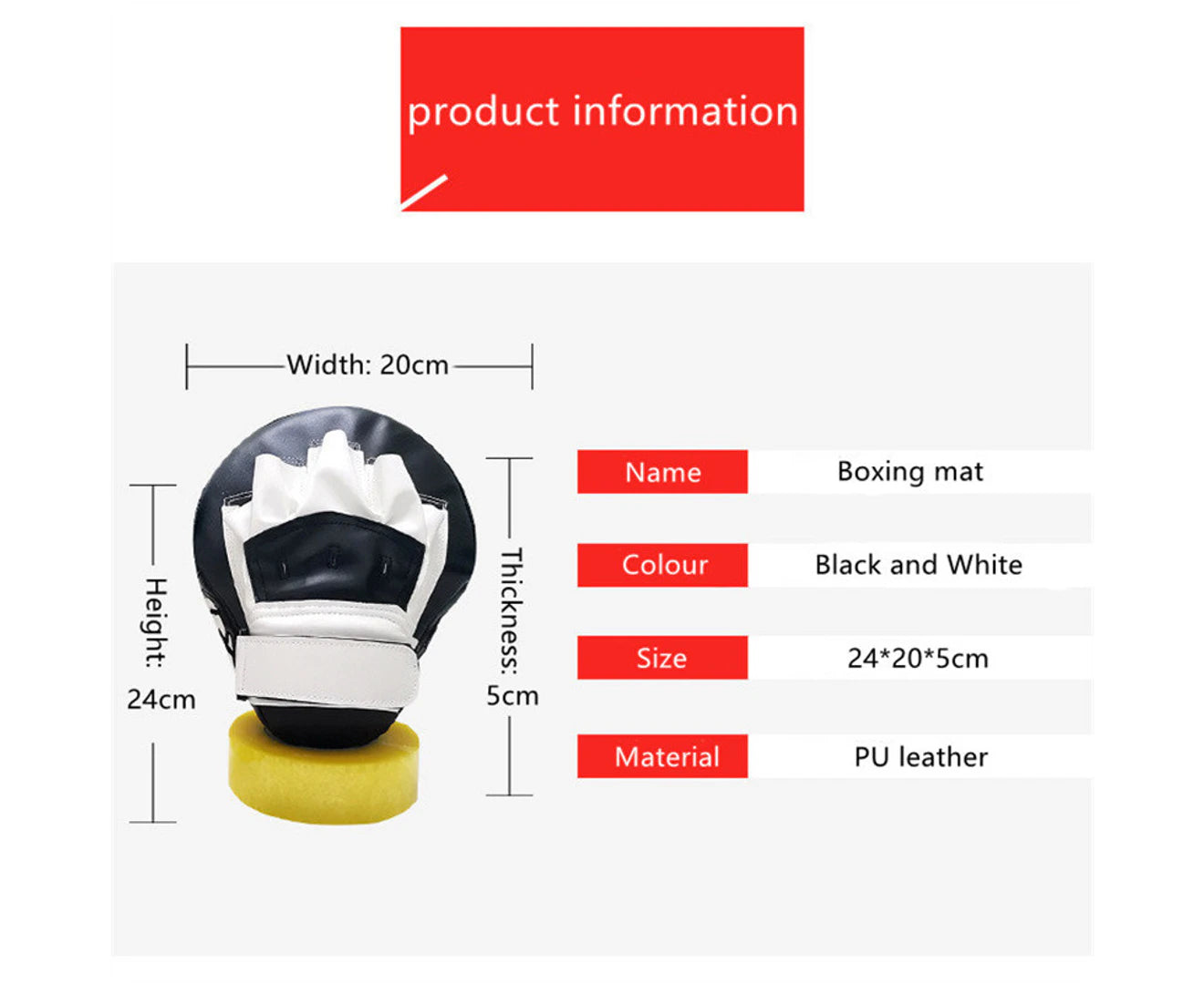 Boxing Curved Focus Punching Mitts Thickening Leatherette Training Hand Pads for Karate Gym