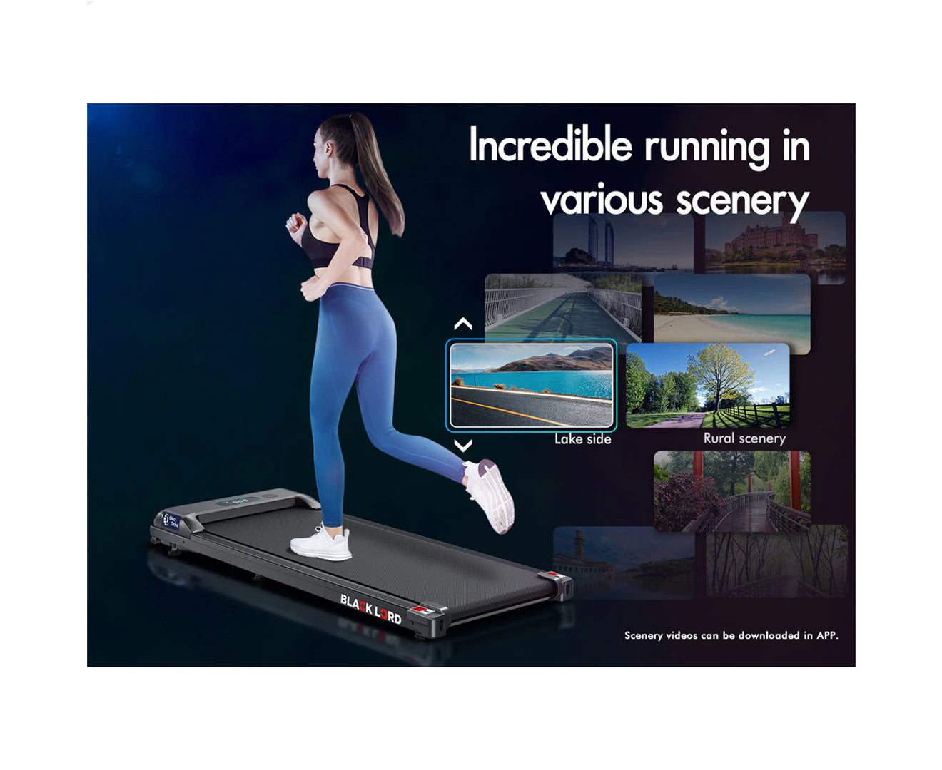 Treadmill Electric Walking Pad Home Office Gym Fitness W/ Smart Watch