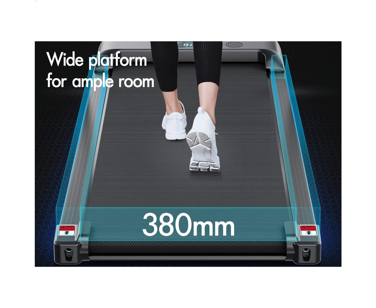 Treadmill Electric Walking Pad Home Office Gym Fitness W/ Smart Watch